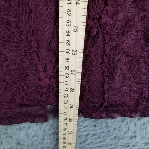 Style & Co Shirt Womens 3X Purple Layered Lace Smocked Scoop Neck Blouse - Picture 6 of 10